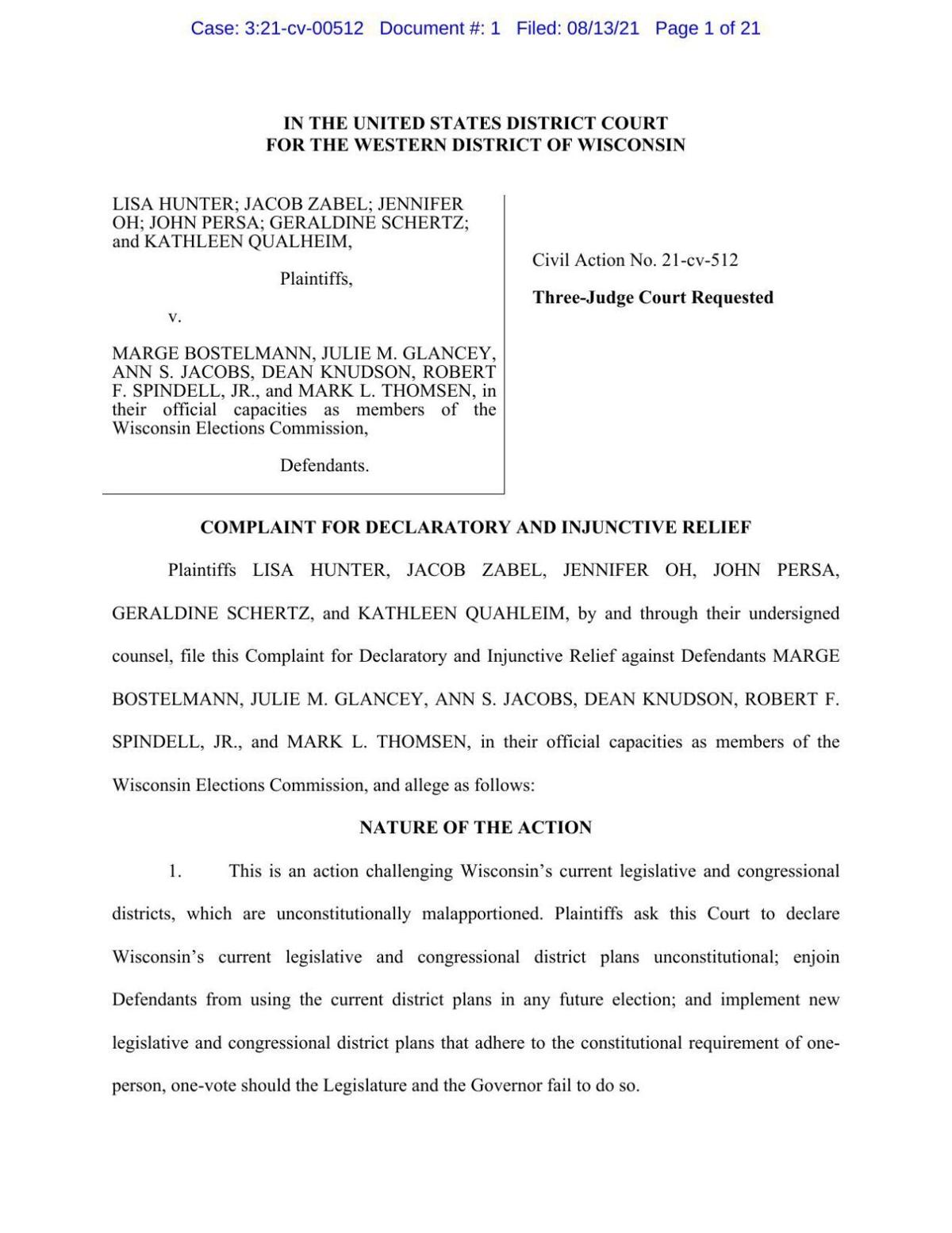 Redistricting lawsuit