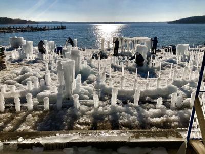 Ice castle under construction November 2018