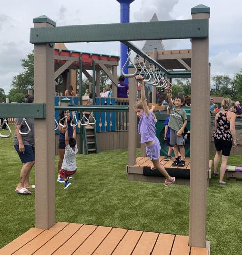 Never Say Never Playland features swinging equipment for the daring patrons