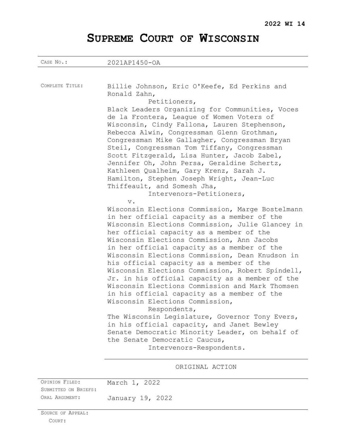 Redistricting opinion