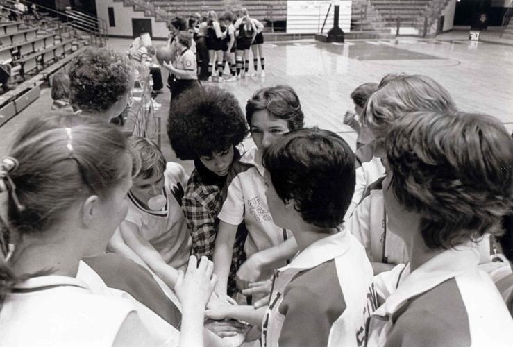 Women's basketball huddle