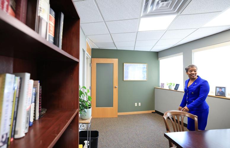 Behnke in conference room