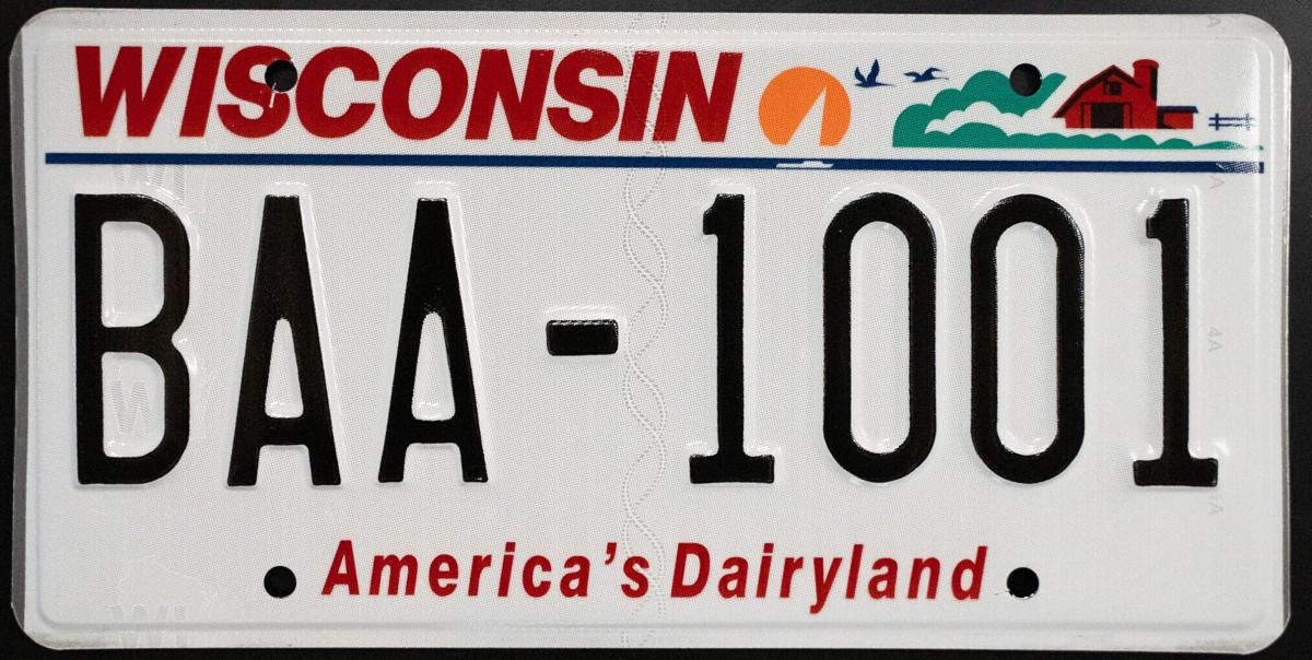 "B" license plate sample