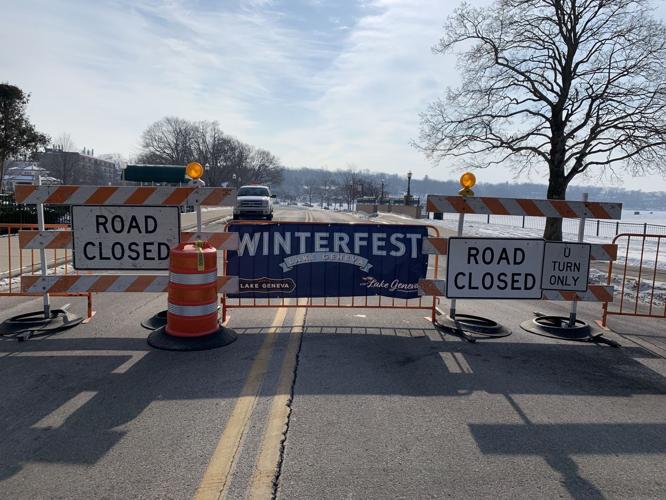 Portions of Wrigley Drive have been closed for the U.S. National Snow Sculpting Championship