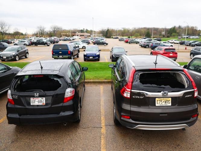 Hail damage at airport