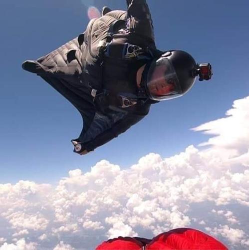 Kyle in wing suit