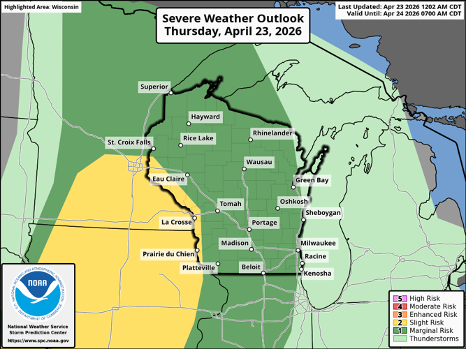 NWS severe weather outlook regional 4-23-26