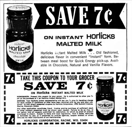 Horlick's Malted Milk ad, February 1969