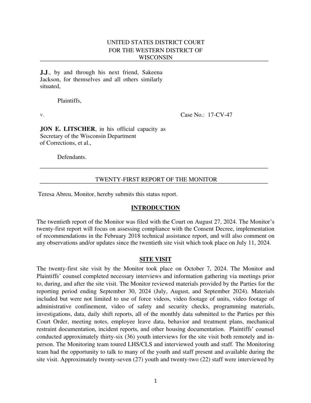 Read the monitor's report