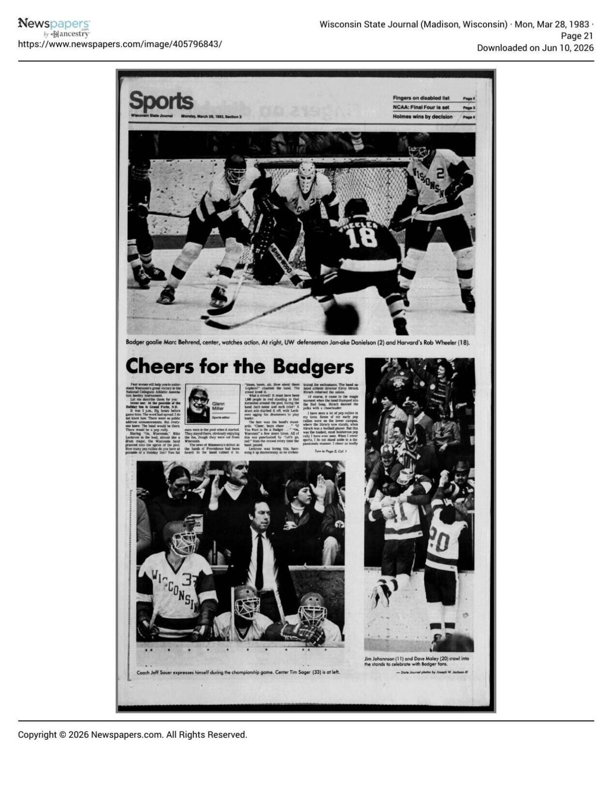 March 28 State Journal Sports cover