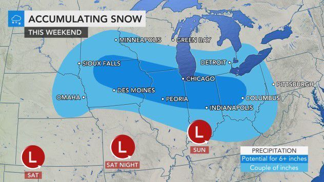 Weekend snow by AccuWeather