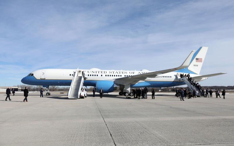 Joe Biden arrives in Madison