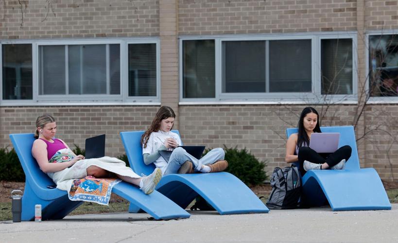 Studying outdoors in February