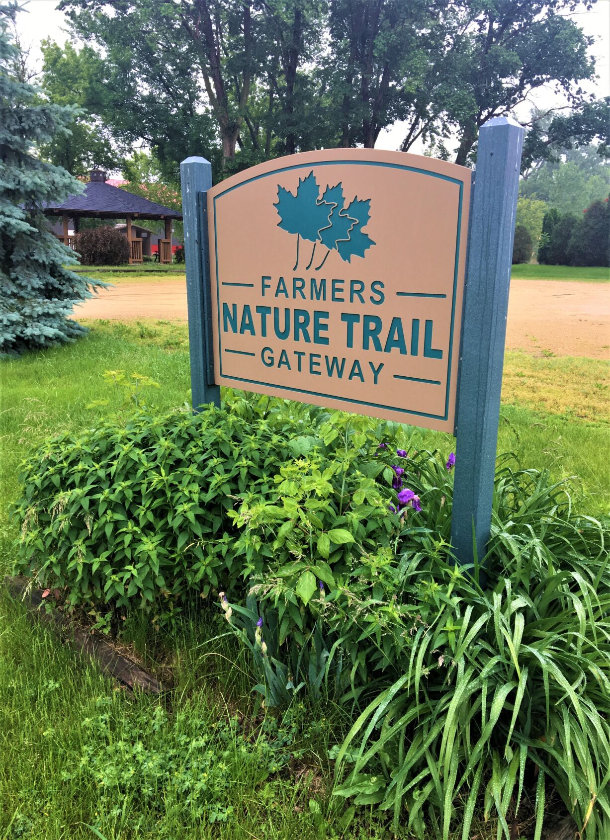 Pelishek-Tiffany Nature Trail main trailhead at Farmers Nature Trail Gateway in Clinton