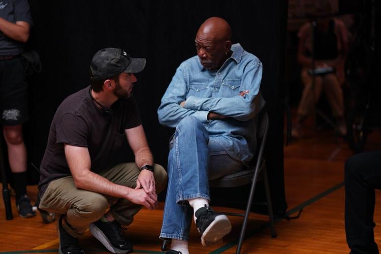 Morgan Freeman with Kyle Hausmann-Stokes