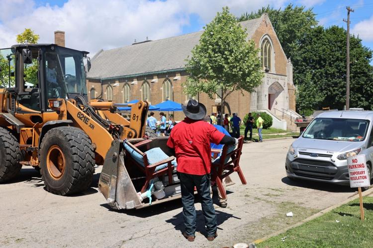 Mayor, staff assist in disposing of large debris