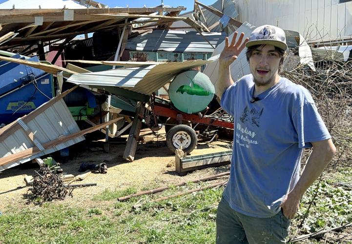 Brandon shows destroyed barn