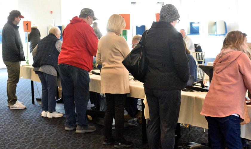 Voters checking in