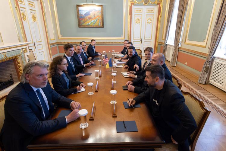 Ukraine's President Zelenskiy welcomes U.S. special representatives Witkoff and Kushner in Kyiv