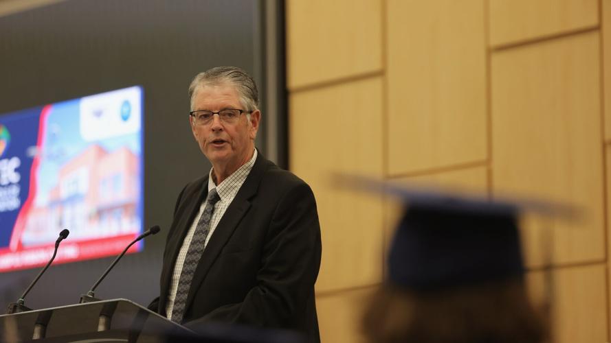 Paul Fegley addresses graduating class