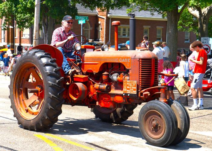 Vintage Racine-built J.I. Case Co. tractor in the Sharon Fouith of July parade