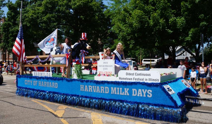 City of Harvard, Ill. Milk Days float in the Sharon Fourth of July parade