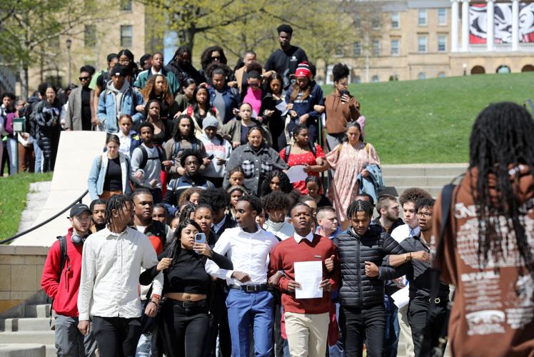 Student sit-in and protest over racist video