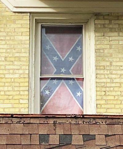 Confederate flag displayed at residential property near downtown Burlington