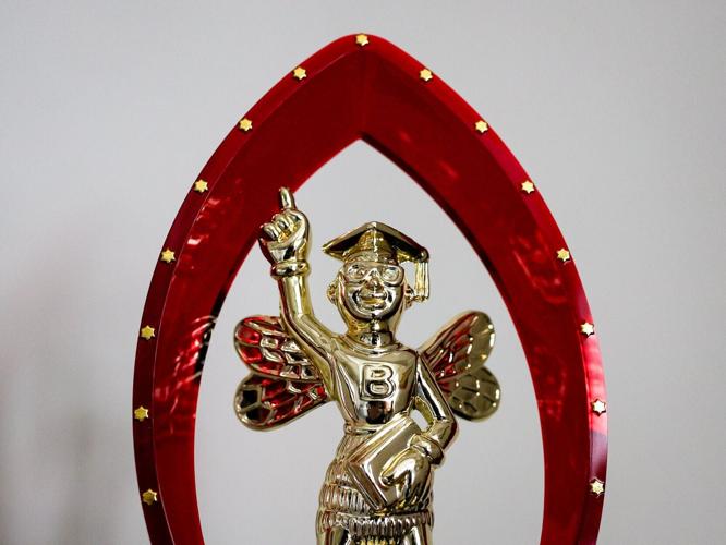 Arnav Vempati’s state spelling bee trophy