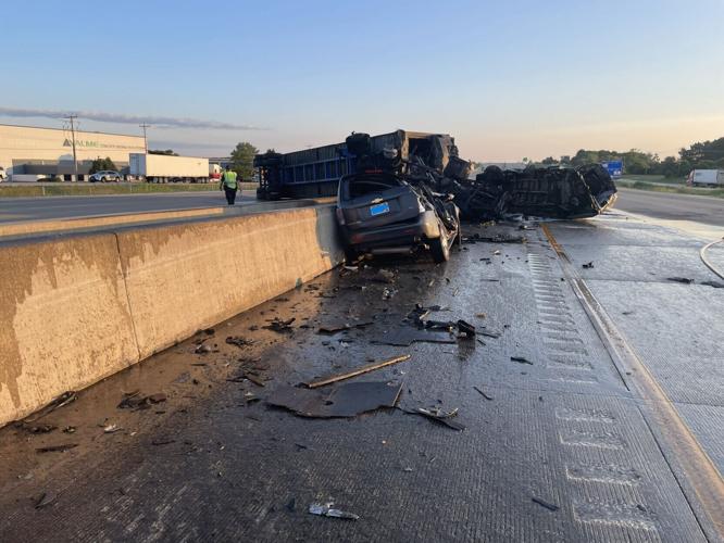 Three-vehicle collision
