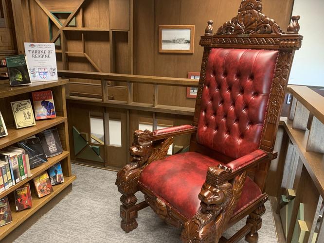 One of the highlights of the Gary Gygax Appendix N Alcove exhibit is the "throne of reading"