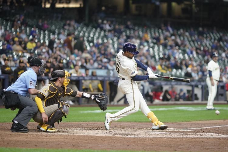 Padres Brewers - Blake Perkins