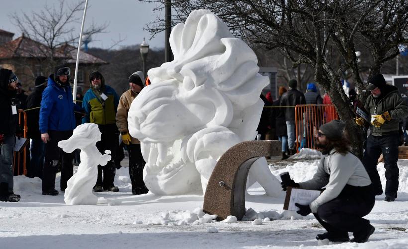 George Washington in ski goggles, spraying champagne is new take