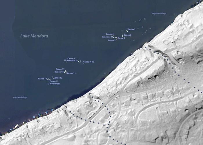 Locations of Lake Mendota canoes