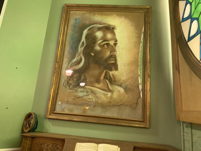 A rendering of the "Head of Christ" painting is now on display at the Geneva Lake Museum