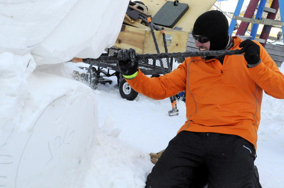 Snow sculpting at 2019 Winterfest