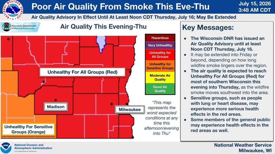 NWS air quality advisory 7-15-26