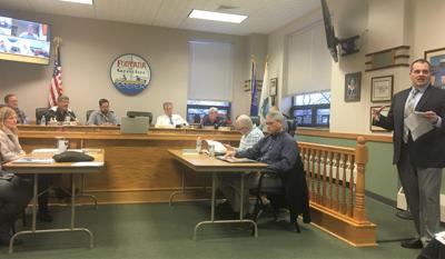 Walworth Joint School District No. 1 Administrator Phill Klamm gives informational presentation on upcoming April 1 referendum