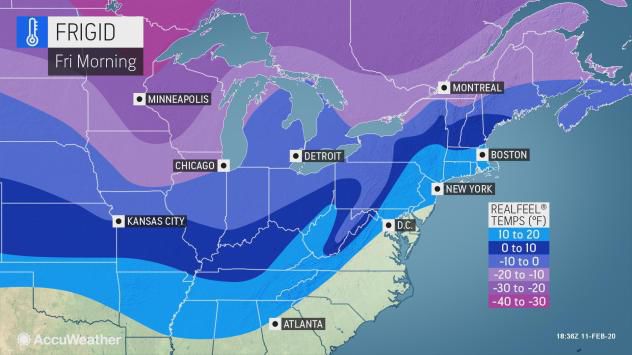 Cold snap Friday morning by AccuWeather