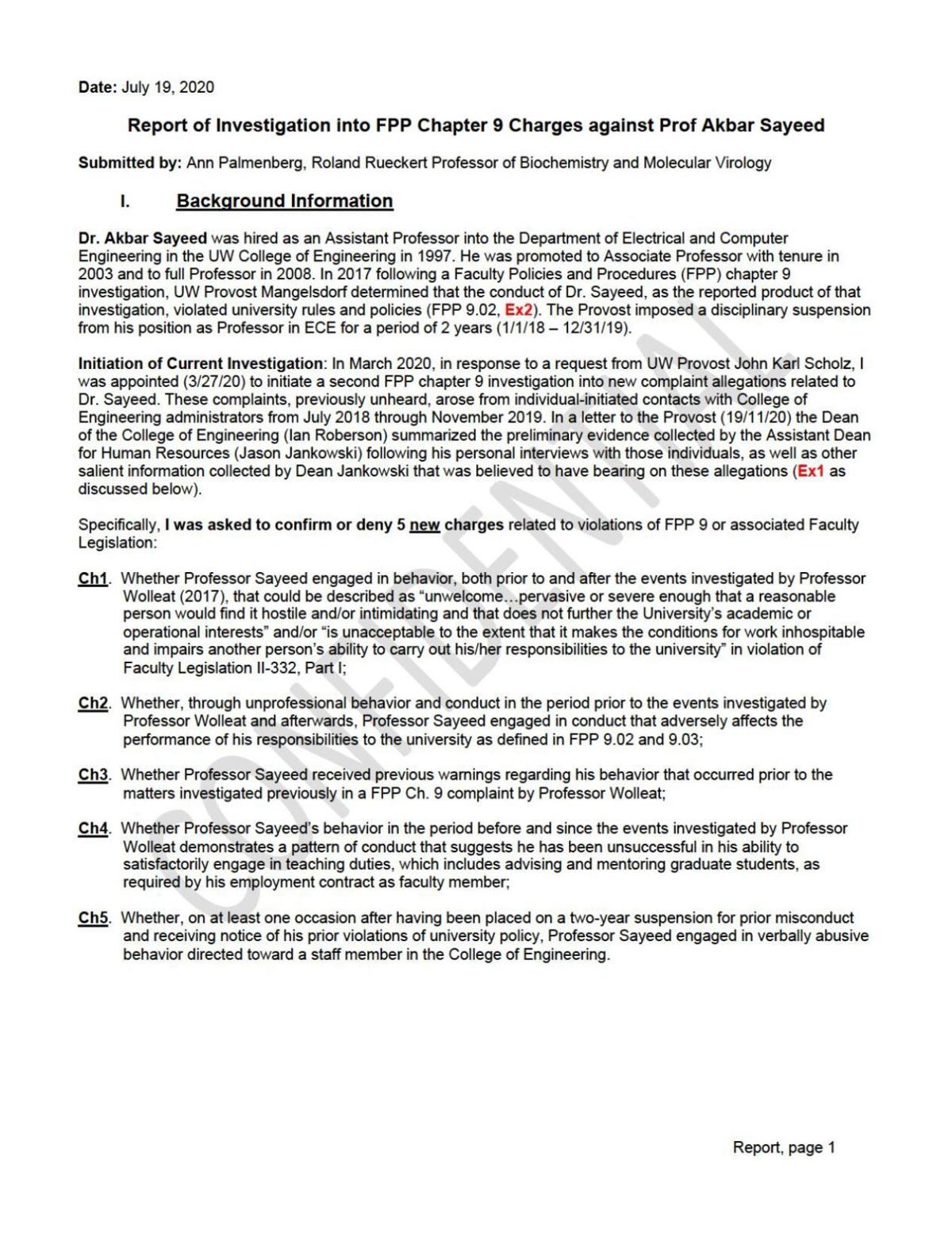 Palmenberg report into Akbar Sayeed