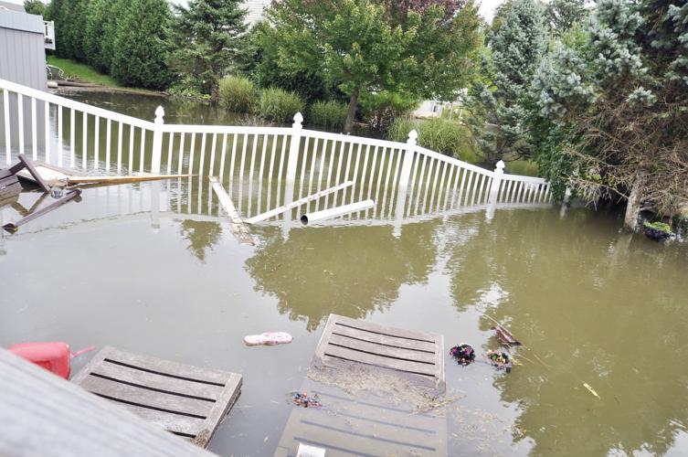 Flooded backyard Walworth