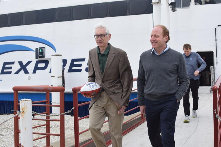 Evers receives NFL Draft hand-off football on May 14