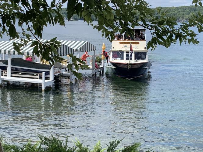 Santa along the shore path