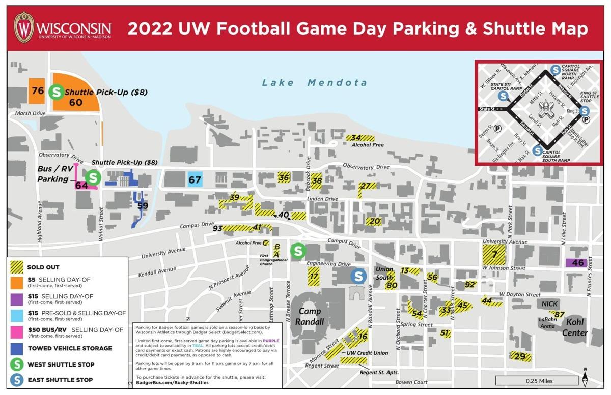 2022 Wisconsin football parking map