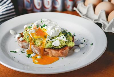 Avocado toast with poached eggs for recipe