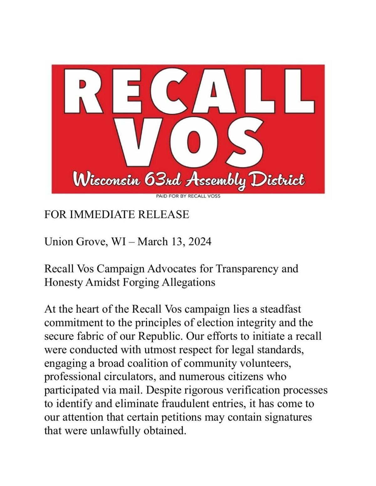 Read the recall group's statement