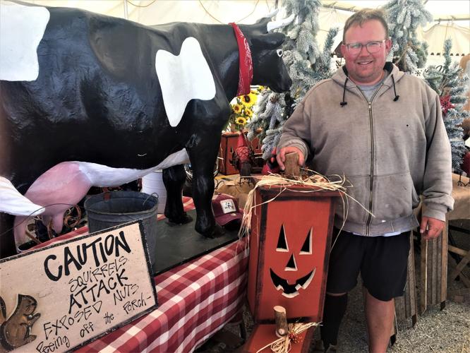 Lake Geneva entrepreneur Alex Ainger selling at the 2022 Wisconsin State Fair