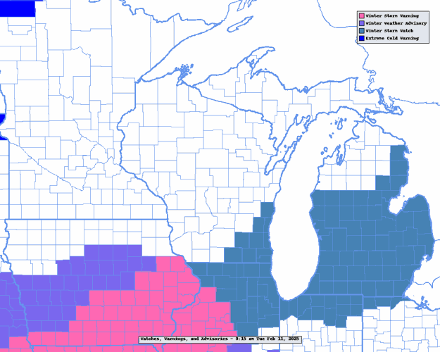 NWS watches, warnings, advisories 2-11-25