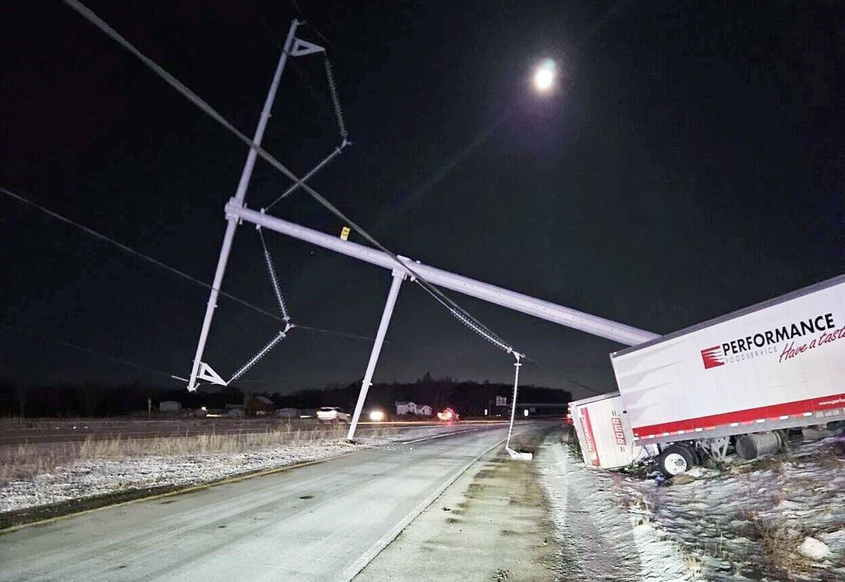 Semi power pole crash 2, Cottage Grove Fire photo