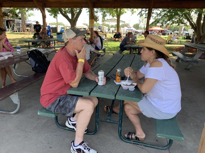 Keith and Lisa Wernli of Antioch, Illinois enjoy the festivities of Ribfest